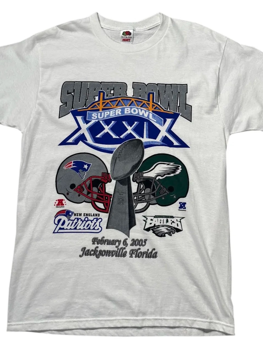 Vintage Super Bowl XXXIX New England Patriots Vs Philadelphia Eagles T Shirt